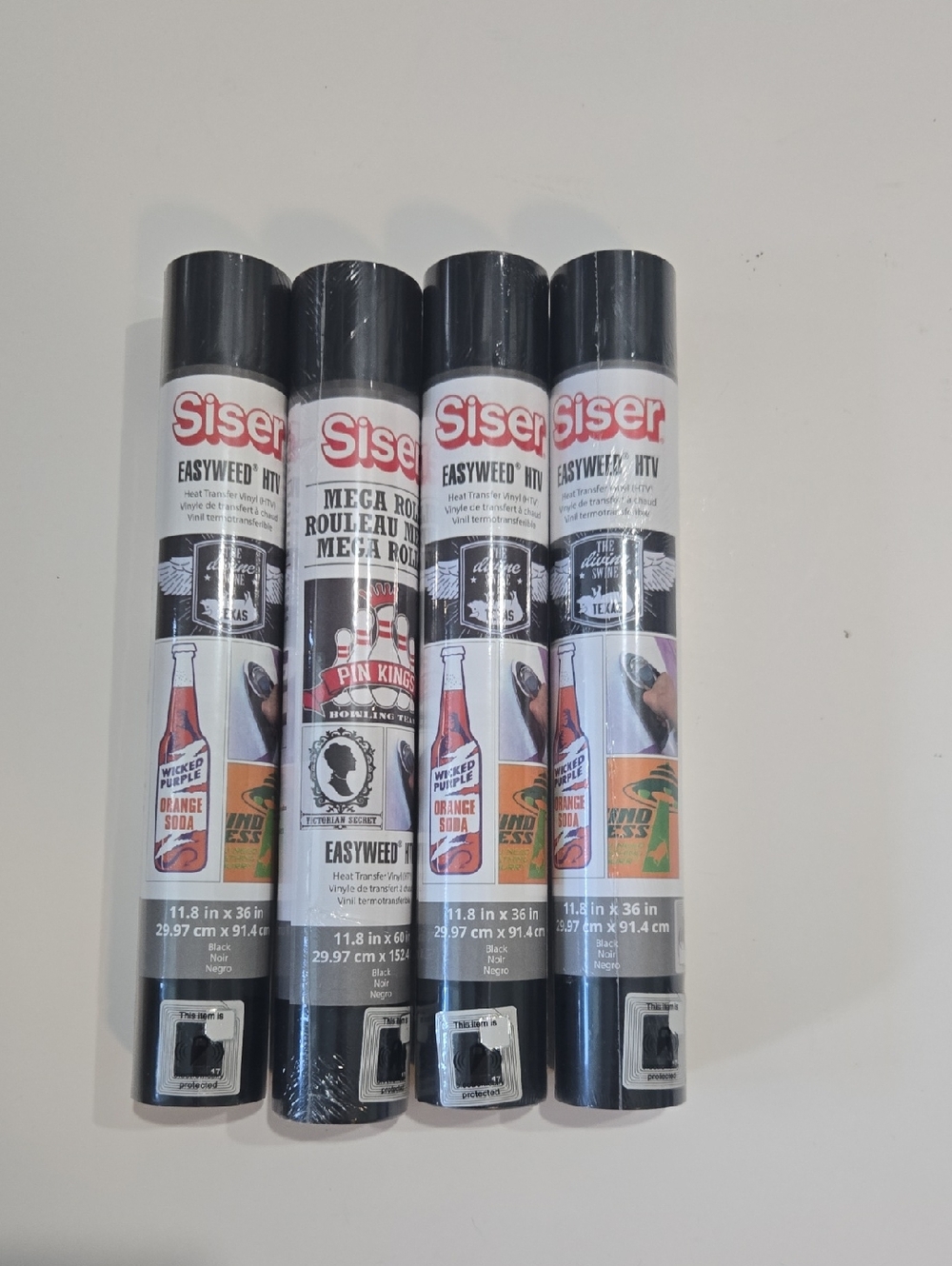 EasyWeed HTV Black Vinyl Rolls - 4 Pack